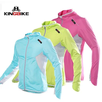

KINGBIKE Long Sleeve Cycling Jersey Men Women Leisure Outdoor Hooded Sports Windbreak Coat Running Hiking Cycling Lovers Jackets