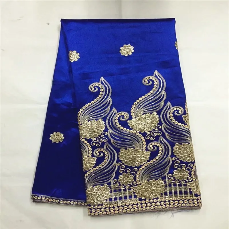 

Fashion french george lace fabric nigerian royal bule african george lace fabric with wonderful embroidery for party dressZGL5-4