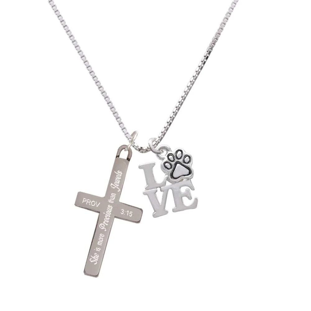 Love with Paw - She is More Precious - Cross Necklace