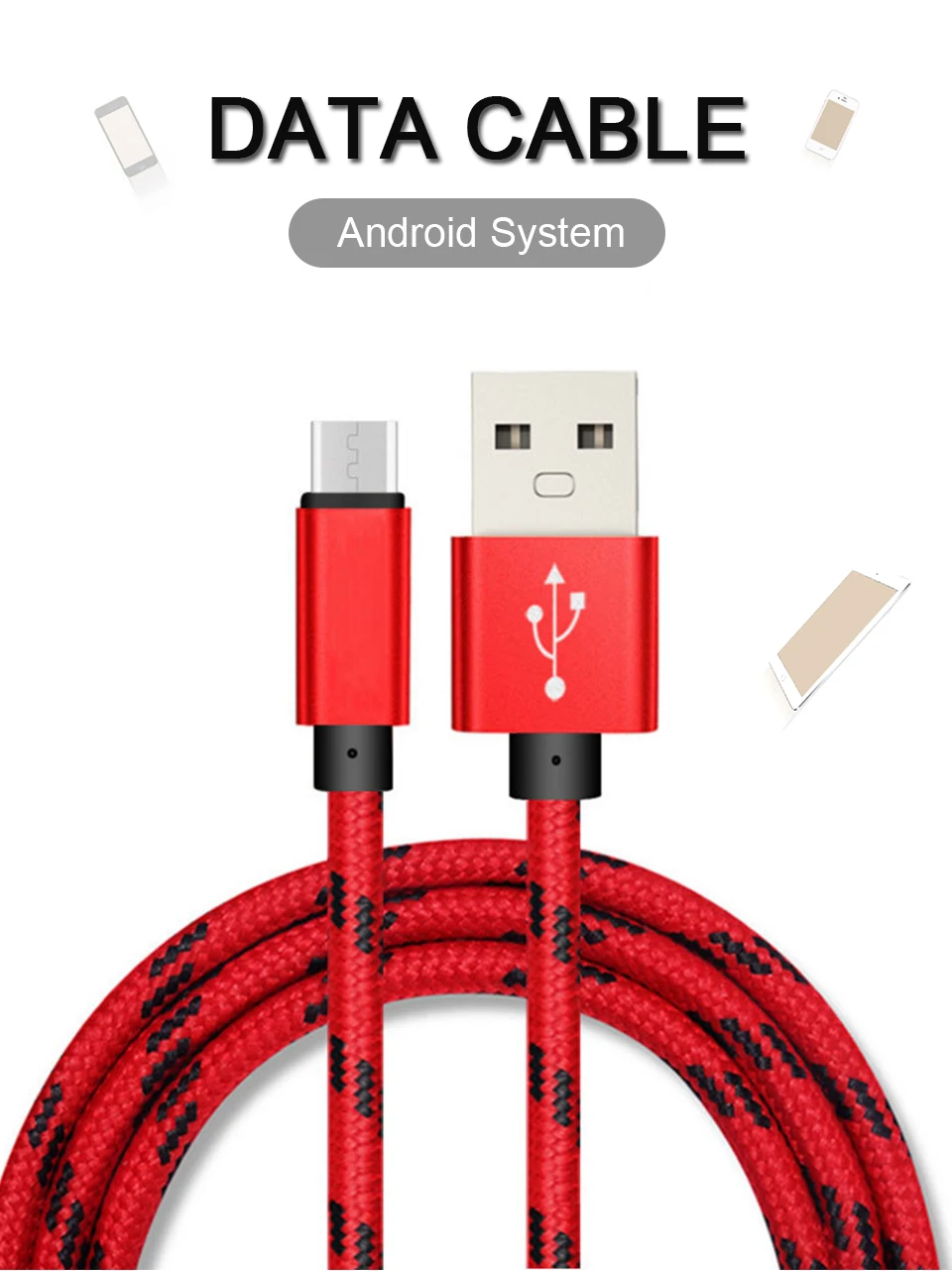 Micro USB Cable Universal Charging Cable for Android Phones Data Sync Charger 1m Wire 5V2A Fast Charging Nylon data Cables (1)