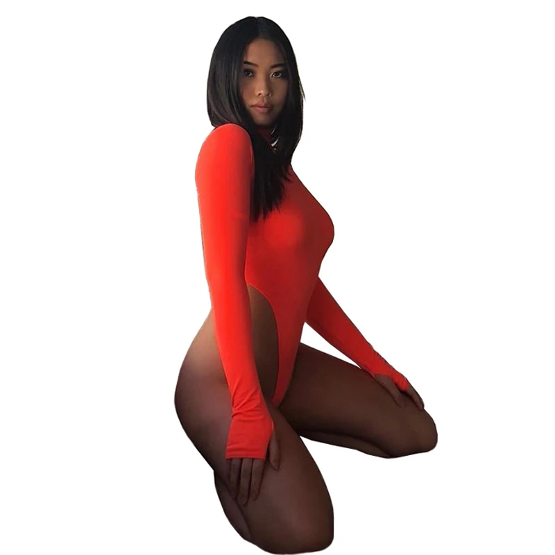 Spring Black Fluorescent Green Turtleneck Long Sleeve Bodysuit Women New Bodycon Rompers Skinny High Cut Out Thong Bodysuits 2XL Spring Black Fluorescent Green Turtleneck Long Sleeve Bodysuit Women New Bodycon Rompers Skinny High Cut Out Thong Bodysuits 2XL
