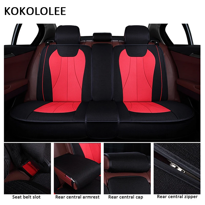 KOKOLOLEE Flax Car Seat Covers For Tesla-s skoda rapid rx 580 lada kalina mercedes w203 suzuki swift ix25 rx 570 car seats
