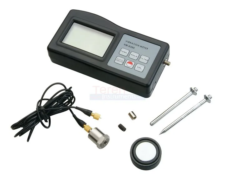 VM-6360 Digital Vibration Meter Vibrometer Gauge Acceleration Velocity Displacement Tester   10