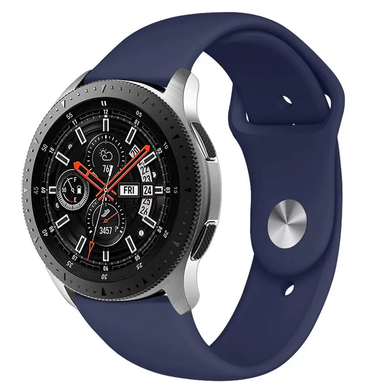 Спортивный ремешок galaxy watch 46 мм мягкий силиконовый ремешок браслет для samsung gear s3 frontier классические умные фитнес-часы 22 мм полосы - Цвет ремешка: midnight blue