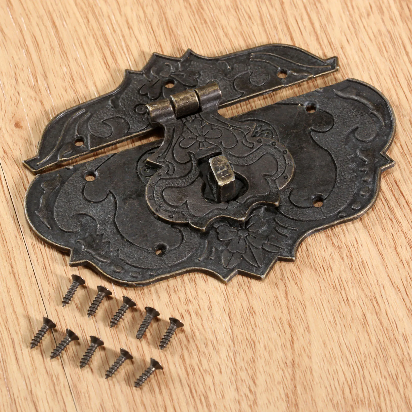 1Pc 76x57mm Antique Brass Jewelry Chest Box Gift Box Suitcase Case Buckles Toggle Hasp Latch Catch Clasp Vintage Hardware
