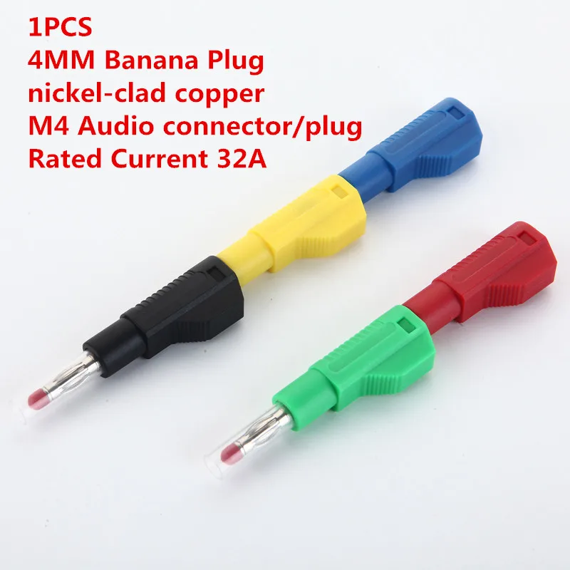 

1PCS BP008 4MM Banana Plug nickel-clad copper High quality M4 Audio connector/plug Horn line fittings Rated Current 32A