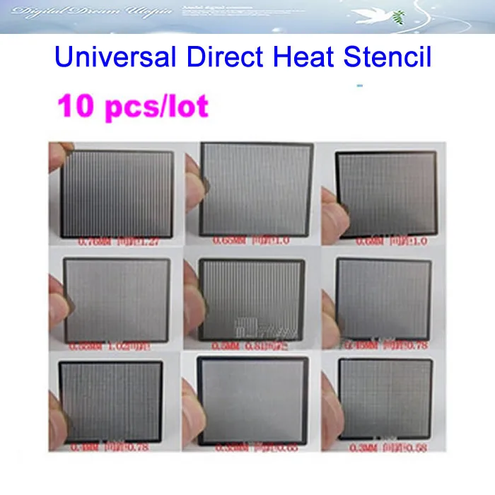 

Hot sale!10 pcs universal direct heat stencil, Reballing stencils, BGA templates,free shipping!