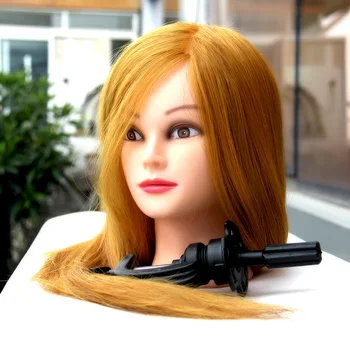 

Free Shipping!! Hairdressing Training 100% High Temperature Fiber Hair Mannequin Head With Hair