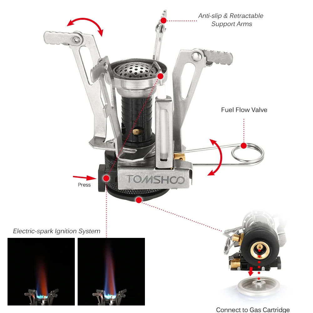 TOMSHOO мини рюкзак канистра плита горелки кемпинга для приготовления пищи на открытом воздухе Складная Походная поставка Бутан-пропан канистра