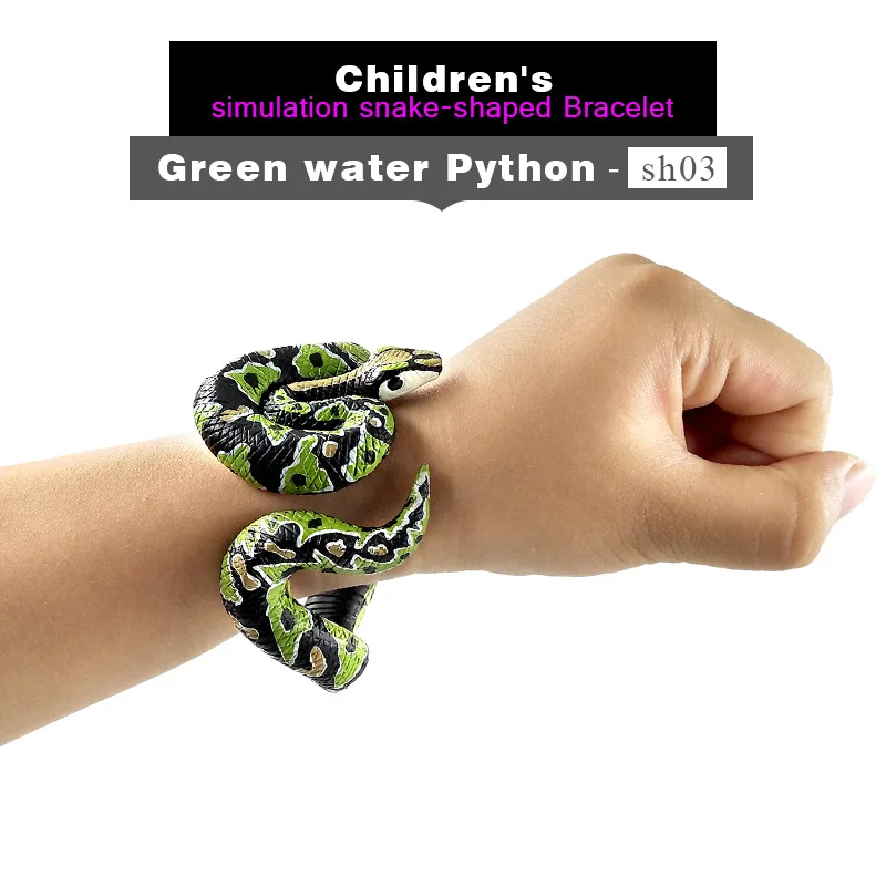 Хэллоуин Детский имитация змея браслет животное модель Фигурка домашний декор миниатюрное украшение для сада в виде Феи аксессуары - Цвет: Green water Python