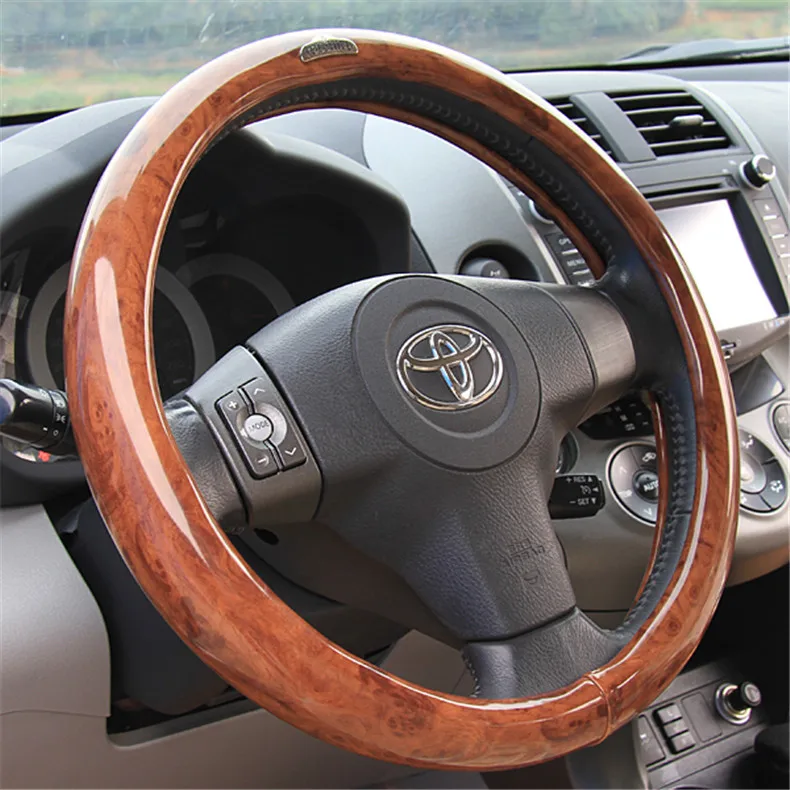 New Vinyl Furniture Wood Grain Leather Steering Wheel Covers Comfortable Car Steering Wheel Cover Fits 38cm Car Accessories New Vinyl Furniture Wood Grain Leather Steering Wheel Covers Comfortable Car Steering Wheel Cover Fits 38cm Car Accessories