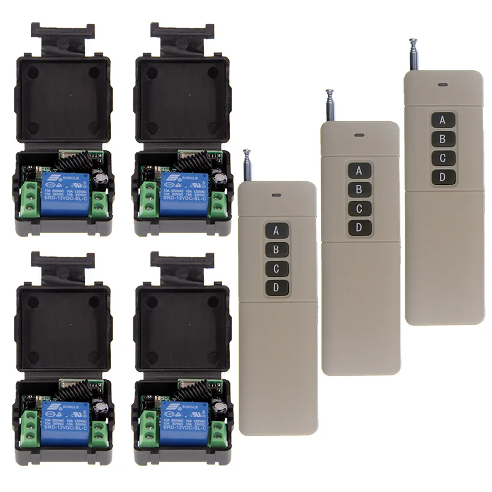 

3000m Long Distance DC 12V 1CH 1 CH 10A RF Wireless Remote Control Switch System For Door / LED Light Strips ,315 / 433 MHz