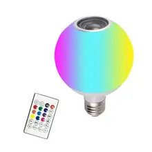 Умный E27 RGB Bluetooth динамик светодиодный светильник лампа с регулируемой яркостью с 24 клавишами дистанционного управления воспроизведение музыки с регулируемой яркостью беспроводной светодиодный светильник