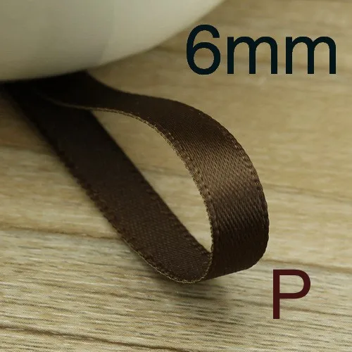 New 6mm Polyester Riband Single Face satin ribbons DIY hair accessories bowknot materials 10Mlot_23