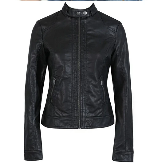 US $15.06 2020 Fashion New Women's Jacket European Fashion Leather Jacket Pimkie Cleaning Single PU Leather M