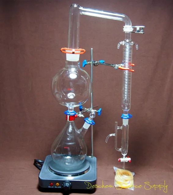 Essential Oil Steam Distillation Apparatus,Hot Stove,W/Coil Reflux