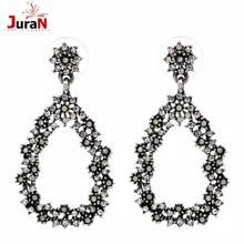 JURAN Новое поступление классический цветок Венок инкрустация стразы серьги для пирсинга модные ювелирные изделия с фабрики O1201