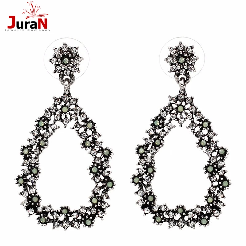 Новое поступление 2019 классические серьги JURAN с инкрустацией цветочного венка для