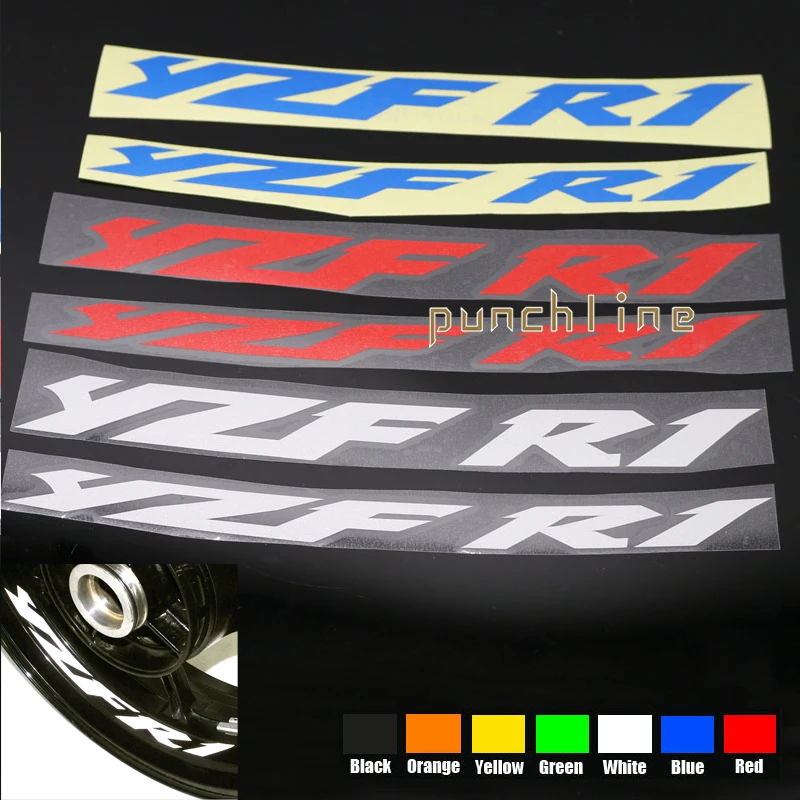 

For YAMAHA YZF R1 YZF-R1 YZFR1 Motorcycle Front & Rear CUSTOM INNER RIM DECALS WHEEL Reflective STICKERS STRIPES
