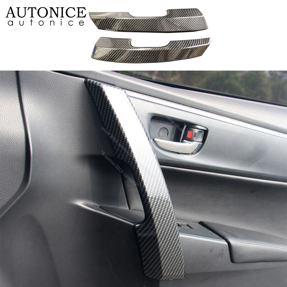 

Carbon Fiber Color Side Door Handle Cover Trim For Toyota Corolla Auris 2014 -2018 ABS