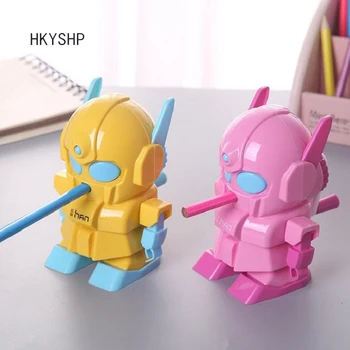 

HKYSHP Cute creative stereo robot pencil sharpener children cartoon pencil sharpener school stationery office supplies