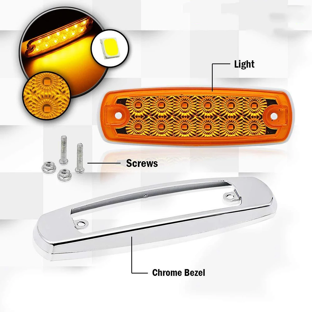 

10 pcs Car Signal Lamp Durable Bright 12V Red Led Light Left / Right Side Light Fits For Car Trucks Car Accessories