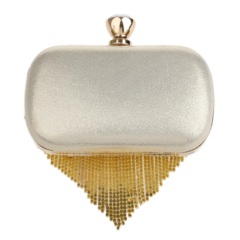 GLOIG Tassel Rhinestones Clutch Beading Lady Evening Bags Diamonds Small Purse Chain Shoulder Handbags Wedding Party Evening Bag