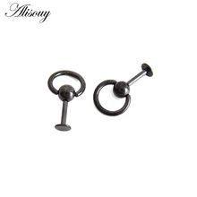 Alisouy 1pc unissex parafuso prisioneiro brincos 316l aço cirúrgico tragus piercing anodizado labret lábio parafuso prisioneiro da orelha piercing jóias do corpo jayas