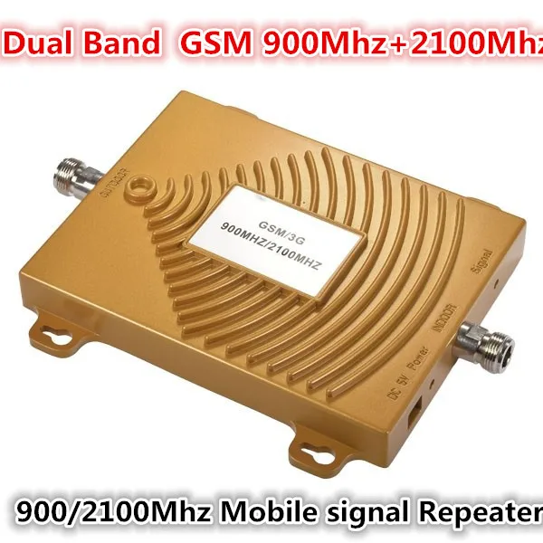 

Newest 2G GSM 900Mhz 3G W-CDMA 2100MHz Dual Band Mobile Phone Signal Booster amplifier 2G 3G GSM Signal Repeater + Power Adapter
