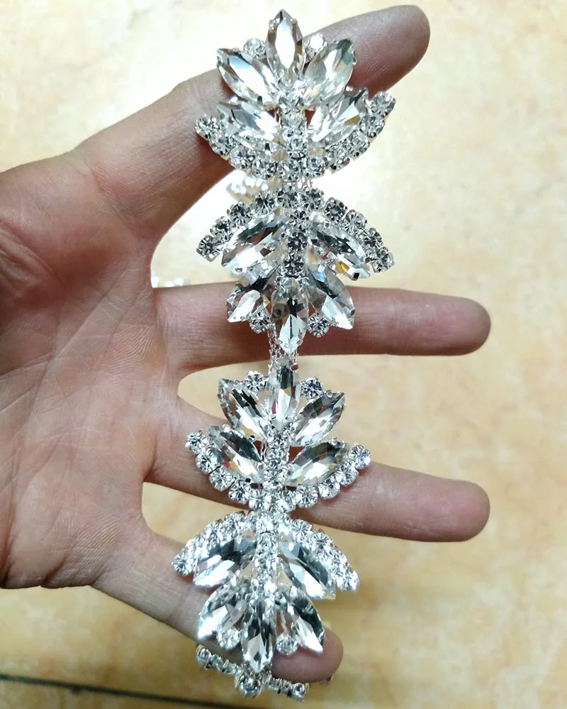 Silver Clear crystal 1 ярд 23 Цвета стразы на цепочке свадебный пояс горный хрусталь для отделки, аппликации, стразы для обрезки DIY аксессуары LSRT095 - Цвет: Silver Clear crystal