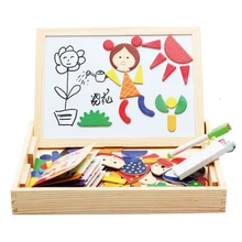 Деревянная маленькая девочка магнитный алфавит головоломка игрушка деревянная доска для рисования раннего обучения обучающая игрушка для детей подарок для детей