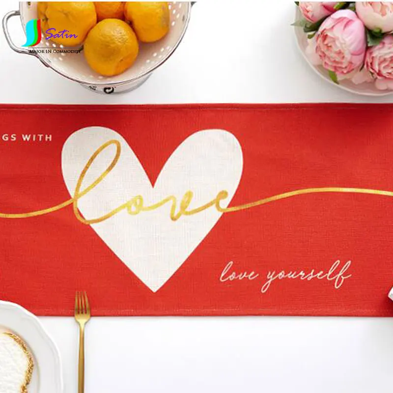 New Year Red Praying Festive Gold Cotton Linen Tablecloth TV Coffee Cover Towel Bed Flag Table S236P | Дом и сад