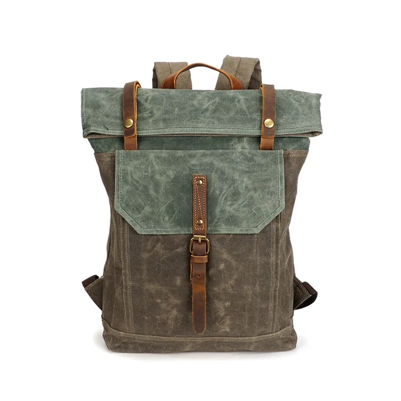 

Shoulder pack, man rucksack, crazy horse bag, vintage travel canvas bag, man, waterproof backpack.
