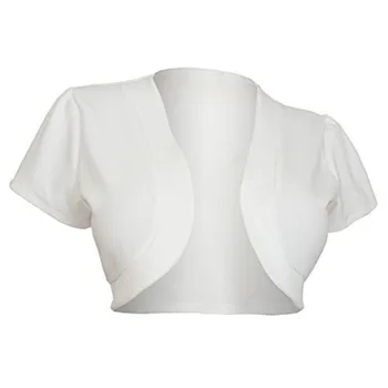 

Womens Jacket Crop Top Bolero Coat Open Front Short Sleeve Shrug Outerwear Summer Mini Office Work Cropped Cardigan Female Tops