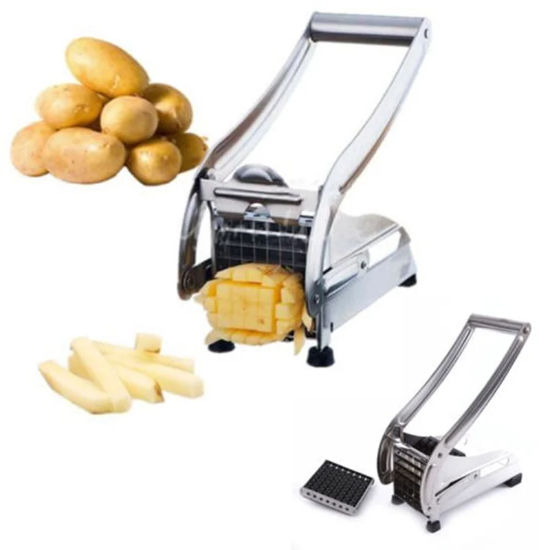 2 Blades Stainless Steel French Fry Fries Maker Potato Chips Strip Cutting Tools Vegetables