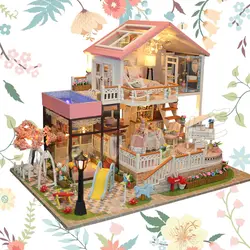 Миниатюрный Кукольный дом принцесса вилла цветок сад DIY кукольный домик с мебели ремесла игрушки для подростков модель строительные наборы