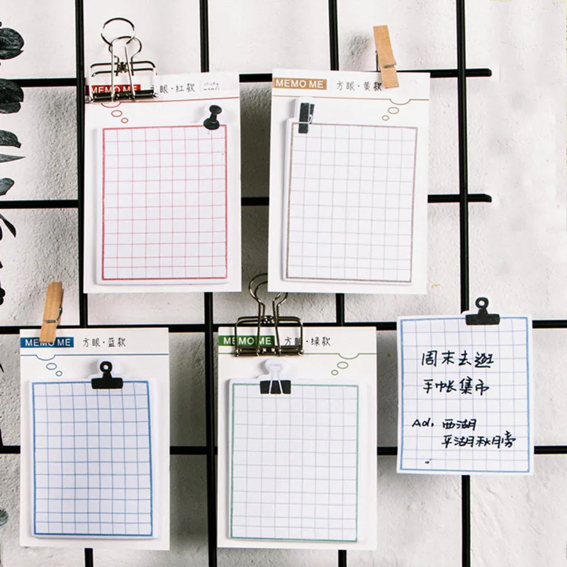 

Square Grid Note Sticky Notes Daily Agenda Planner Accessories Tool Index Sticky Message Notes Scratch Pad