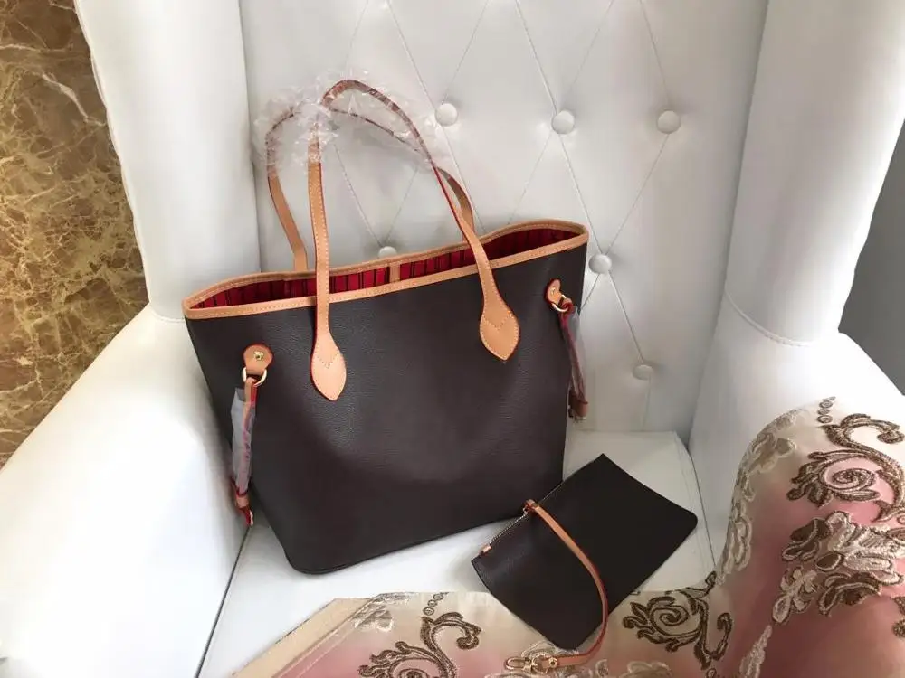 

Real leather handbag high-end holiday shopping bag composite bag emale mirror hot luxury luxe Large-capacity storage bags