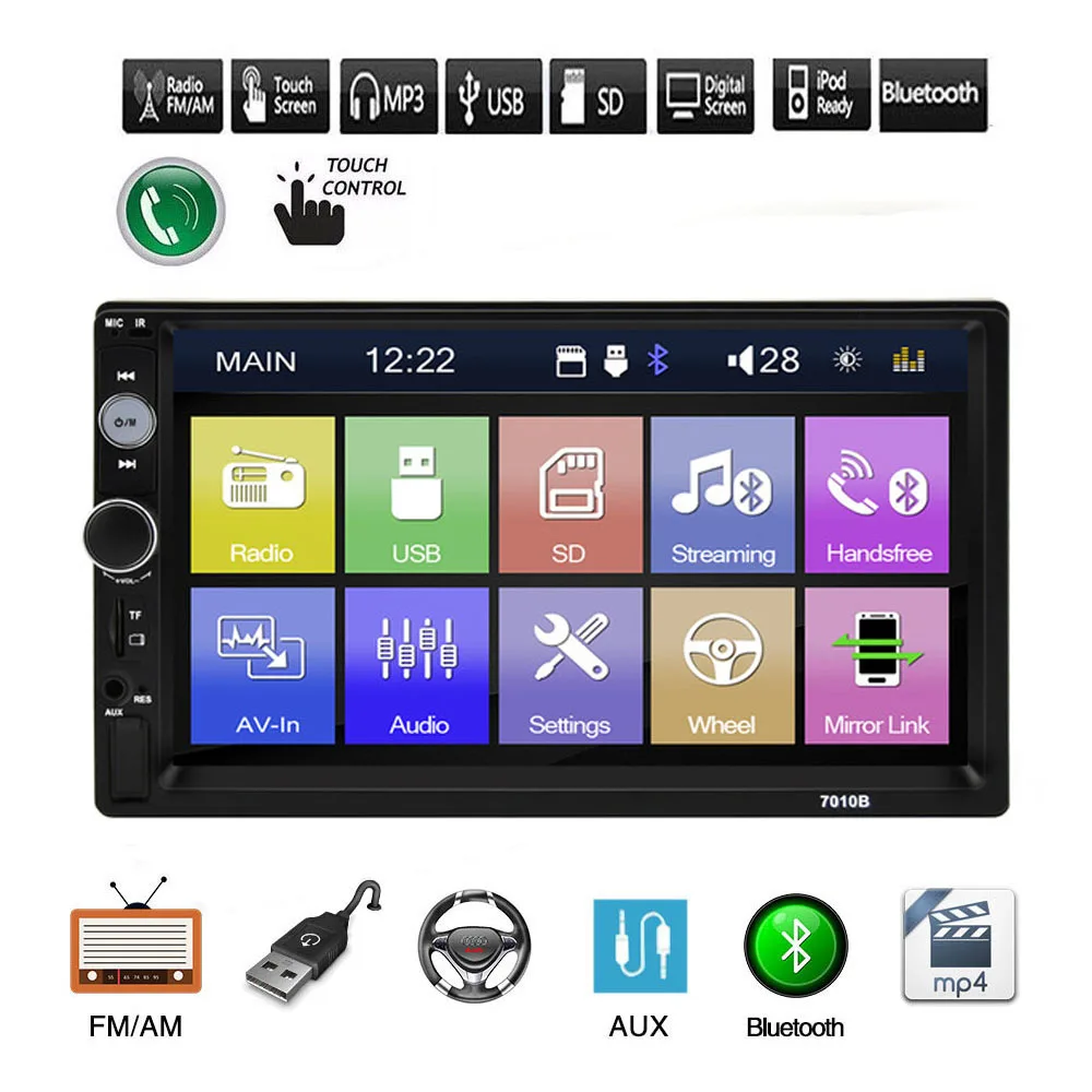 

7inch Screen 2 Din Car Multimedia Player MP5 MP3 Player Car Stereo Universal Car Radio MP5 Display Bluetooth Monitor FM/USB/AUX