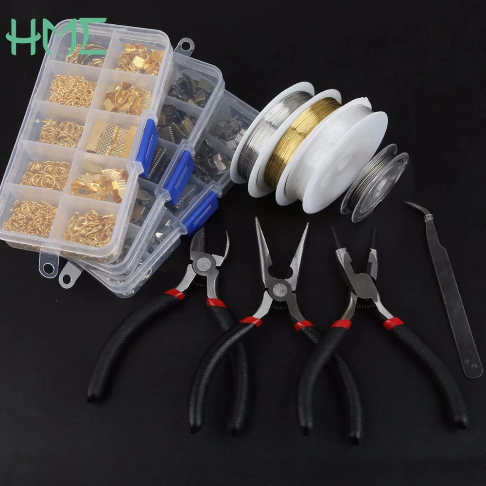 

Шкатулка для ювелирных изделий «сделай сам», одиночное кольцо, застежка-карабин, крючок, цепочка с застежкой, набор материалов для бисероплетения