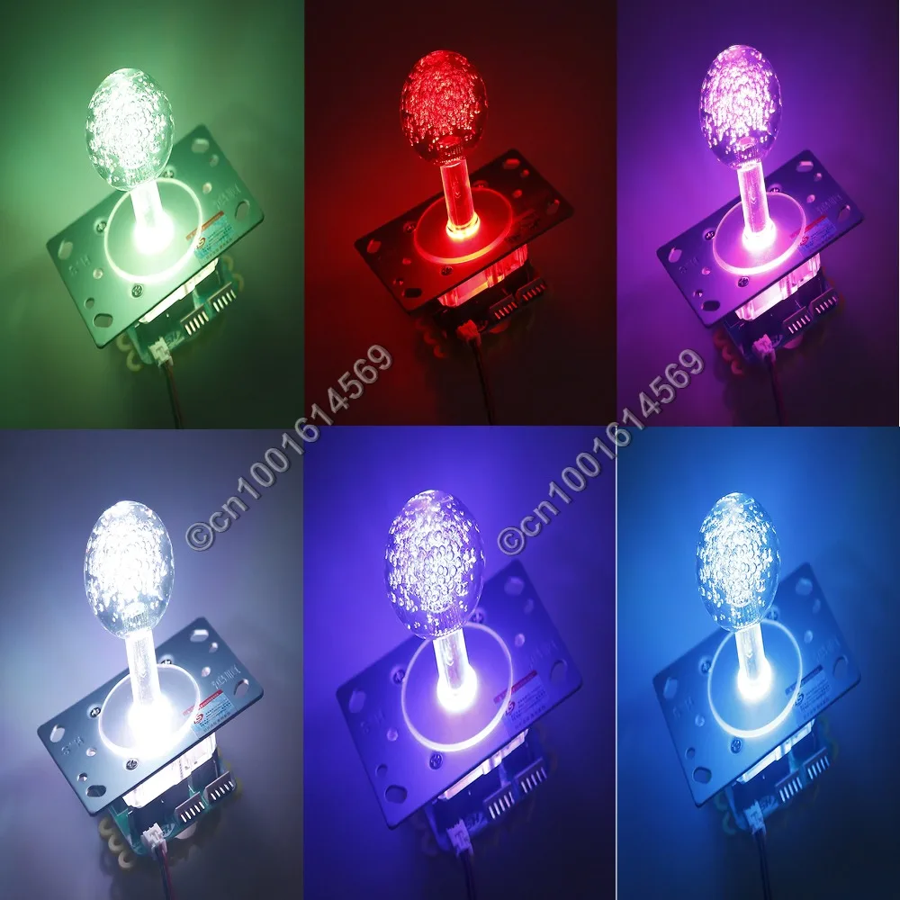 Easyget 12 V LED iluminado Arcade joystick LED conmutable 2/4/8