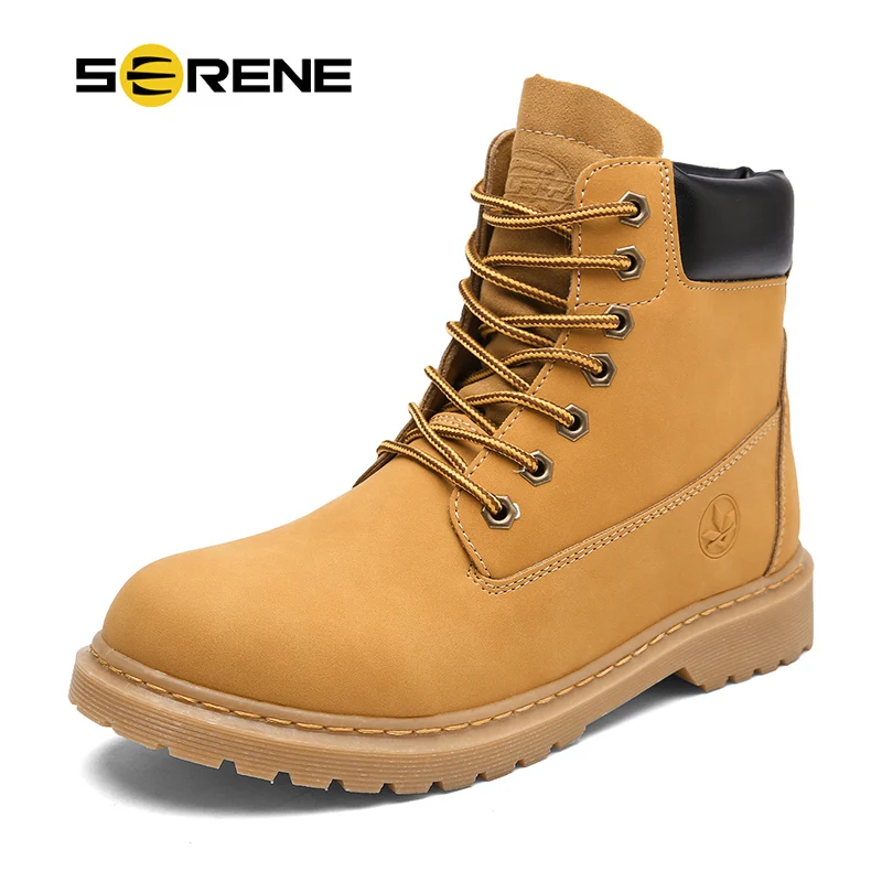 

SERENE Mens Winter Snow Motocycle Boots Military Tactical Male Work Safety Desert Shoes Combat Timber Cowboy Army kanye West Bot