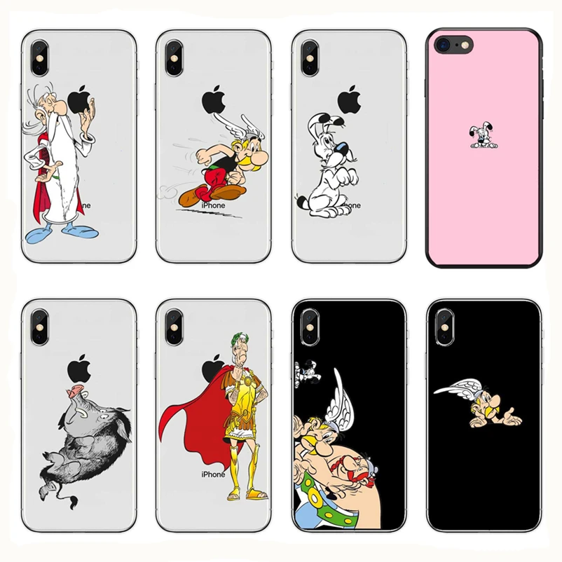 

Asterix e Obelix Classico High-end Acessorios Do Telefone Caso Para Apple iphone 4 5 6 7 8 X Plus caso de Hard Matte Plastic