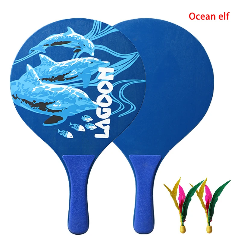 Доска ракетка для бадминтона, Пляжная ракетка, семь слоев высококачественной древесины тополя, креативная ракетка для настольного тенниса - Цвет: Ocean elf