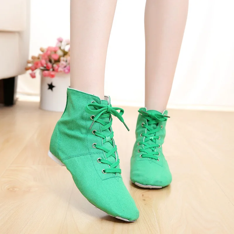 Женская танцевальная обувь для джаза; танцевальные сапоги; цвет синий, красный, черный, коричневый, зеленый, белый - Цвет: Green
