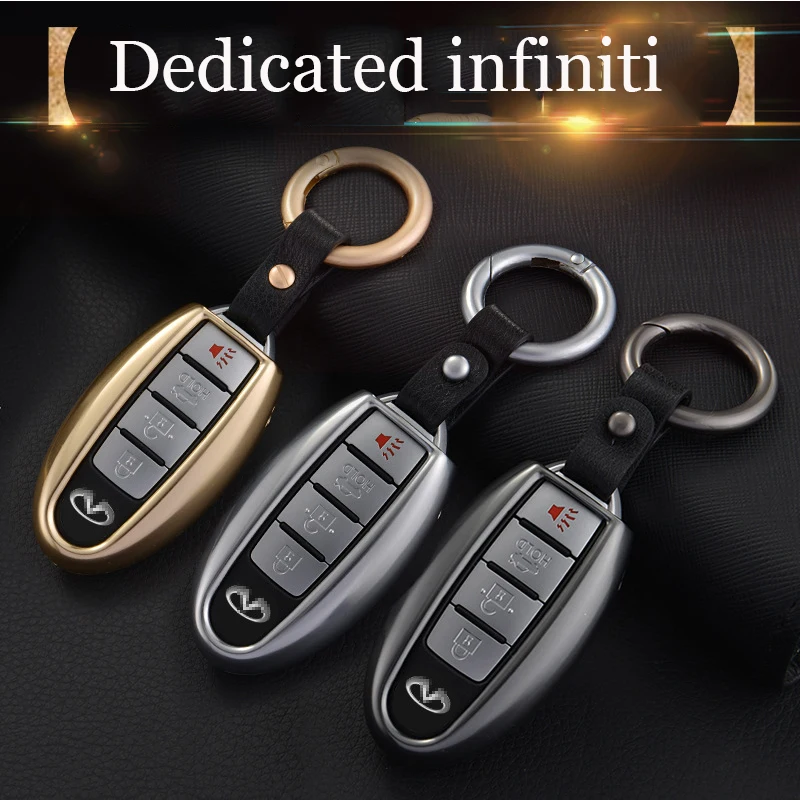 

Aluminum alloy Car Key Cover Keys Case For Infiniti For GTR EX FX G25 G37 FX35 EX25 EX35 FX37 EX37 Q60 QX50 QX70 3 4 Button