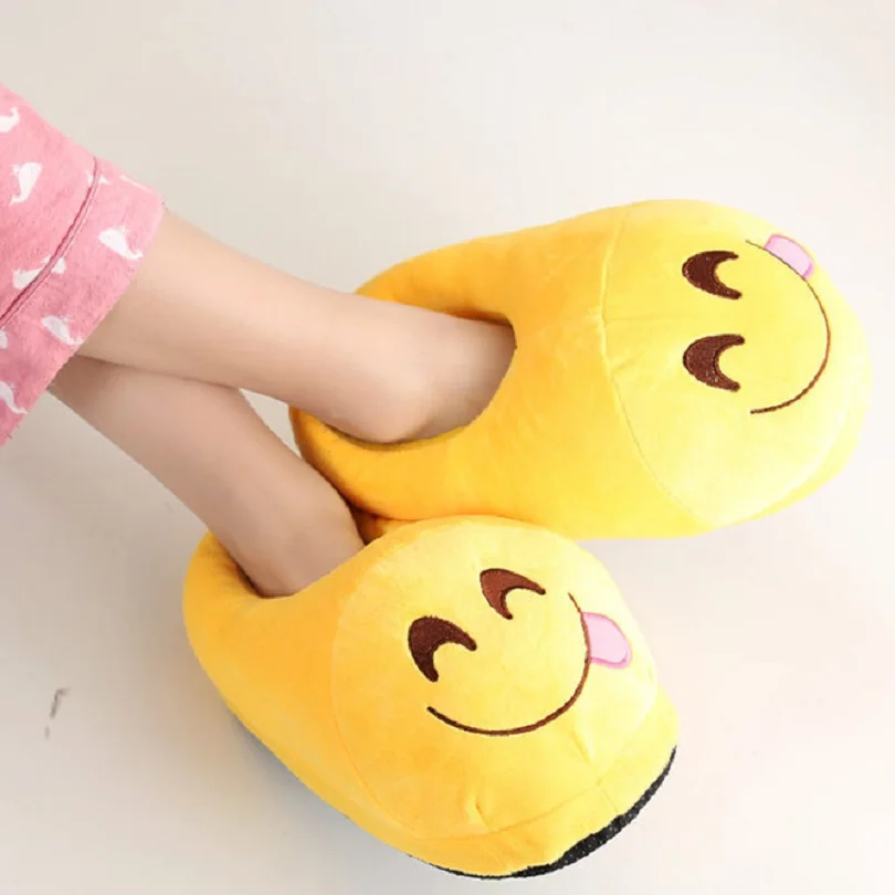 New Arrival Winter Home Cotton Padded Emoji Slippers Women Men Indoor ...