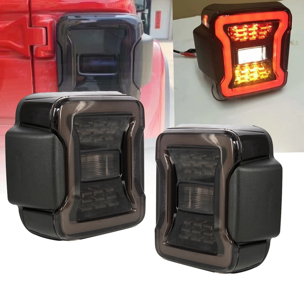  TNOOG JL Taillights Smoked Lens LED Tail Lights for 2018-2019 Jeep Wrangler Sport Rubicon Sahara 2  - 33023521632