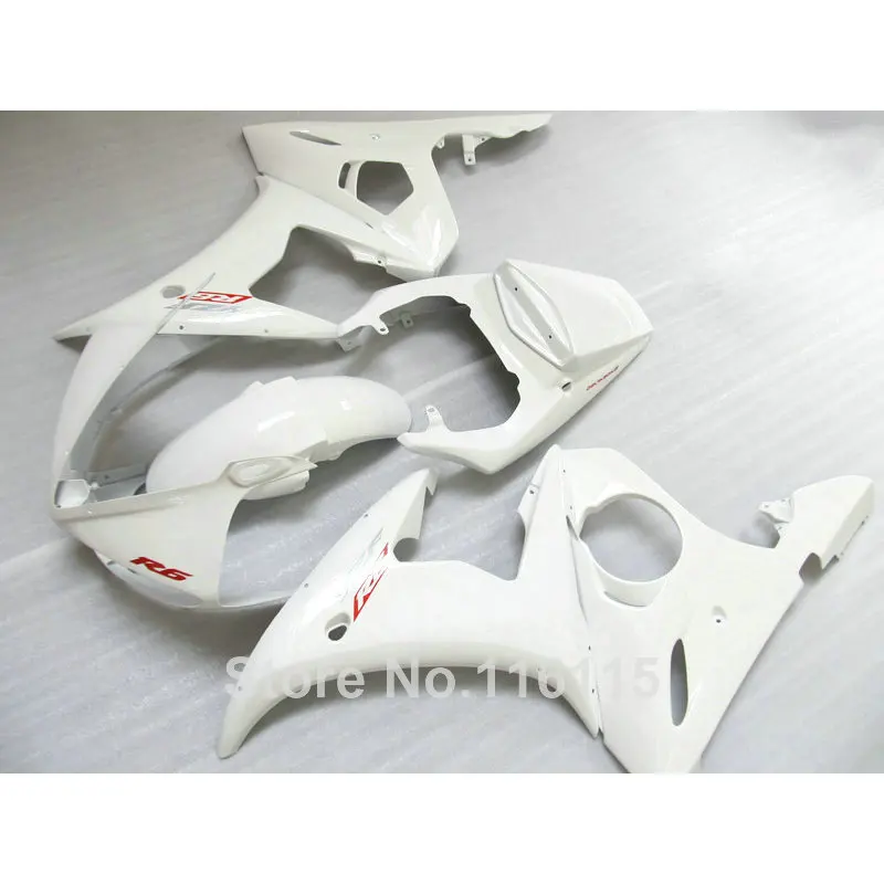 Комплект обтекателей из АБС пластика для YAMAHA R6 2003 2004 2005 белый YZF 03 04 05 комплект