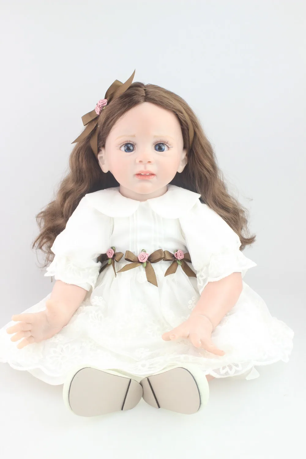 

NPK NEW design soft silicone boneca reborn baby doll fridolin rooted hair fashion doll Christmas gift and baby toys